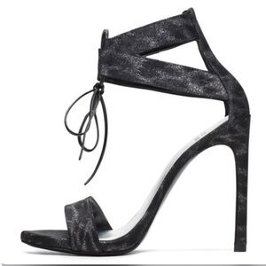 NEW Stuart Weitzman Tynela Ankle Tie Sandal in Black Size‎ 9.5